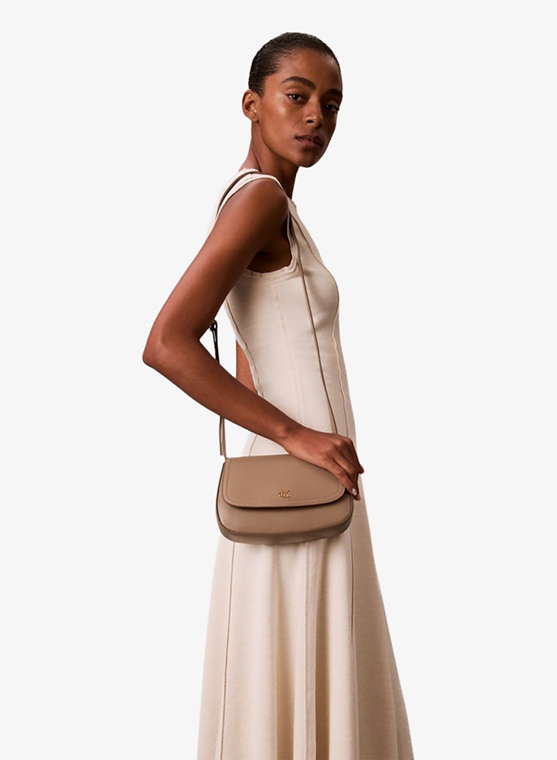CALVIN KLEIN Monogram Plaque Flap Crossbody Camera Bag - Image 4